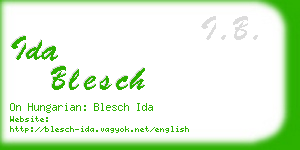 ida blesch business card